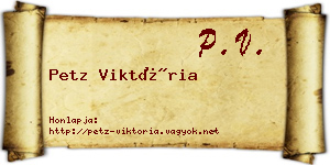 Petz Viktória névjegykártya