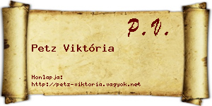 Petz Viktória névjegykártya